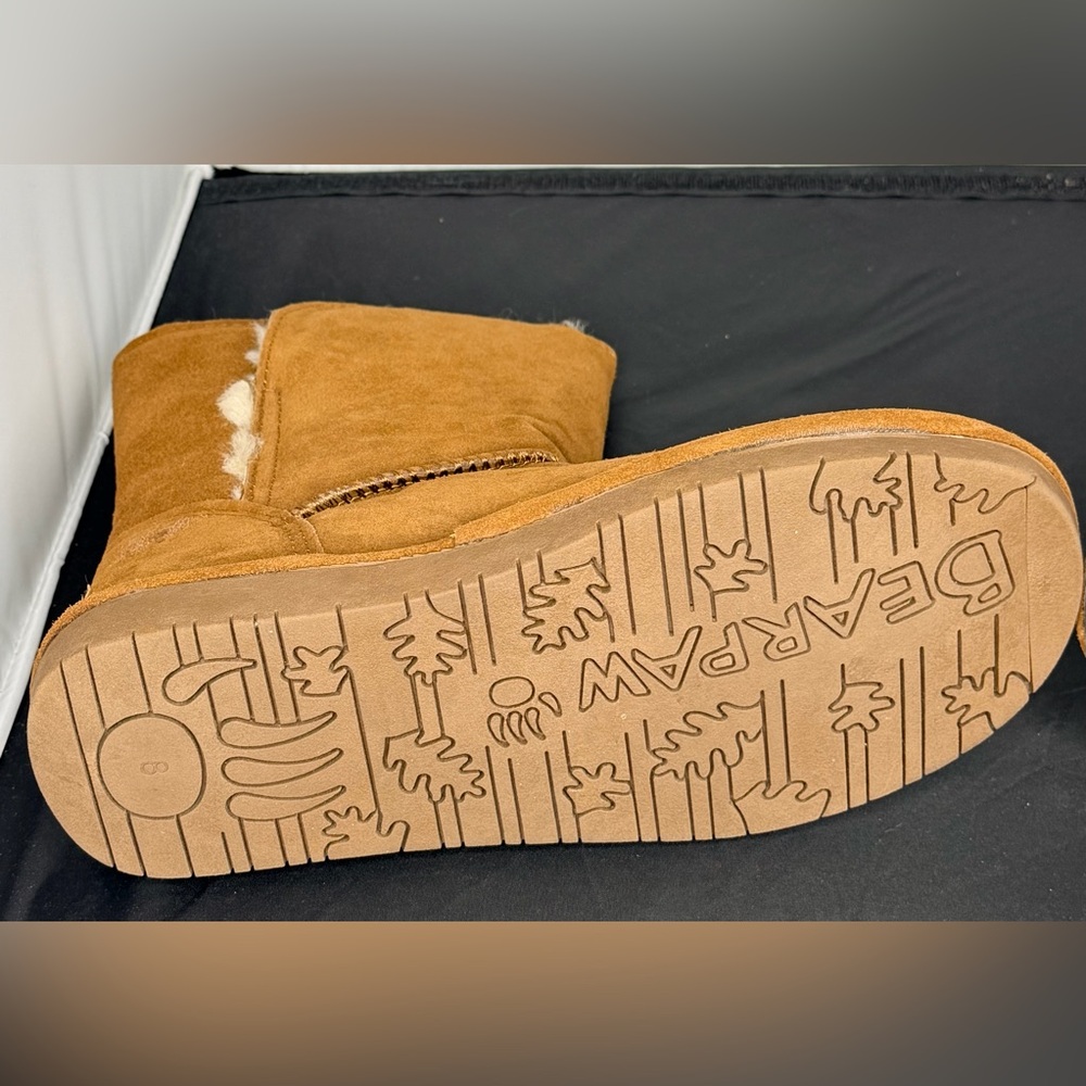 BEARPAW Women's Abigail Suede Sheepskin Wool Toggle Boots - Size 8 NWOT - Picture 6 of 8